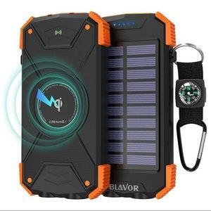 Blavor Solar Power Bank Orange and Black Charger